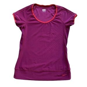 Nike Fit Dry Maroon Cap Sleeve Tee Shirt